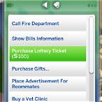 sims 4 buy lottery ticket